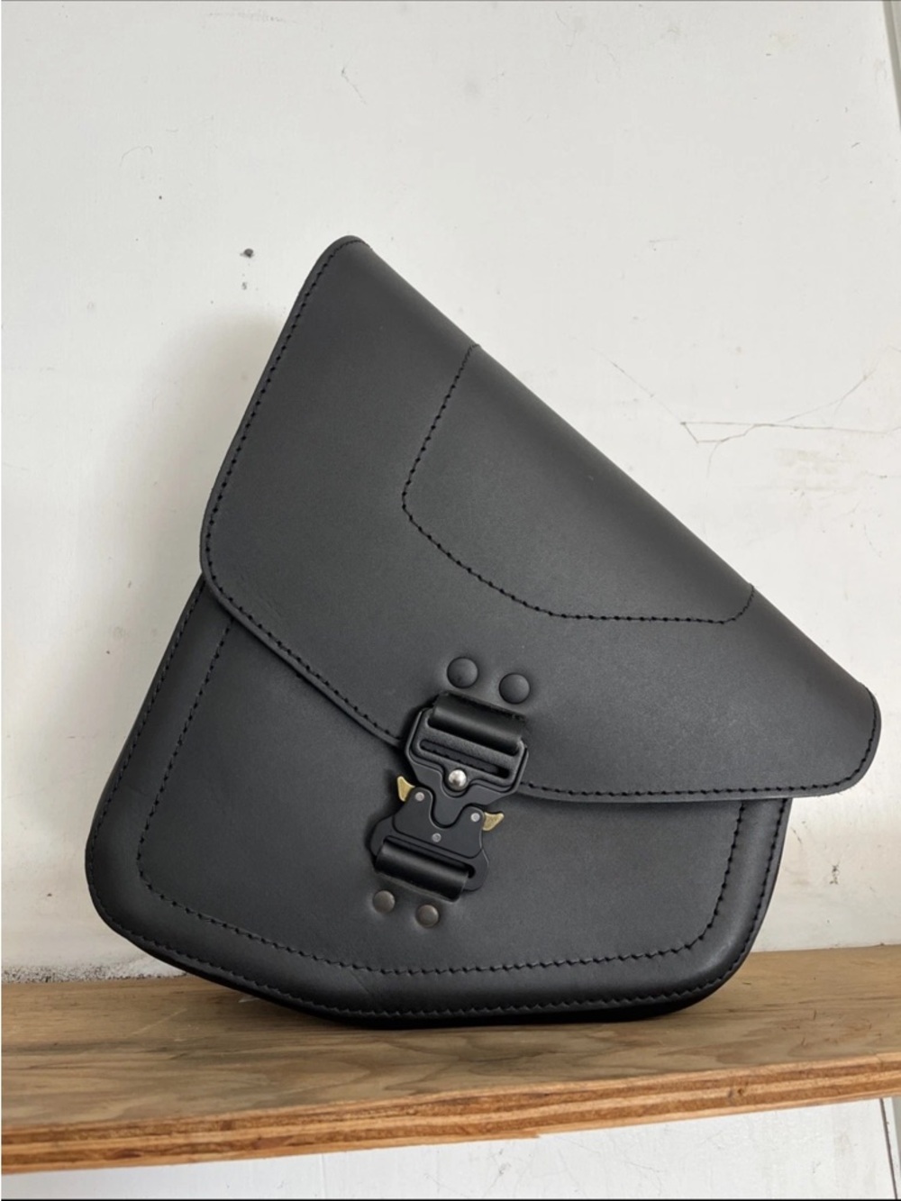 NWOT Motorcycle Black Structured Leather Bag
